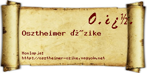 Osztheimer Őzike névjegykártya